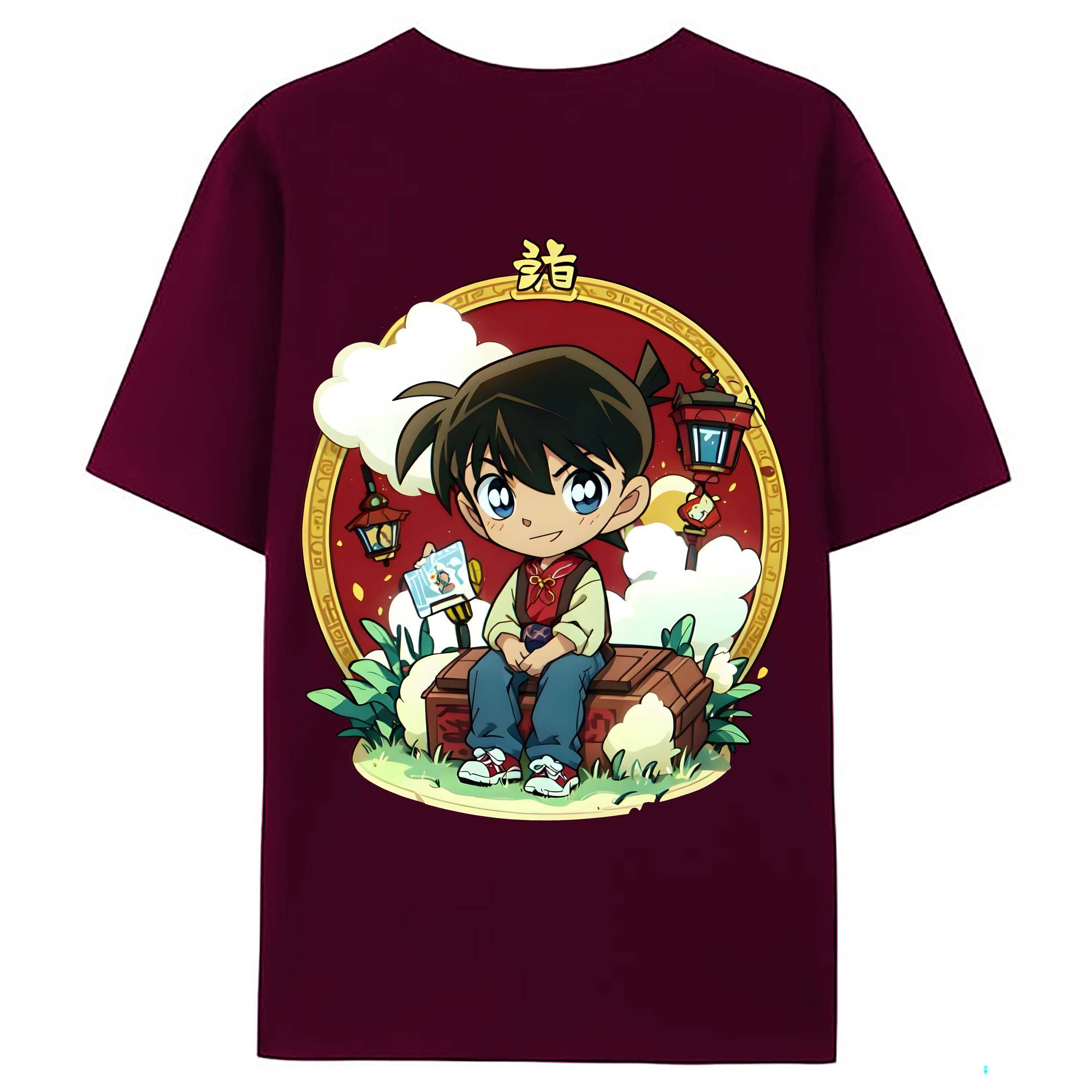 （画像用） 名探偵コナン 江戸川 コナン Detective Conan Conan Edogawa レディース半袖Tシャツ(バックプリント)